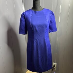 Ted Baker Blue Sheath Dress Short Sleeve Crew Neck